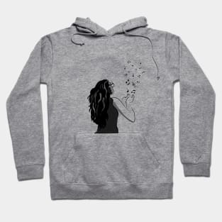 The Girl with musical notes Hoodie